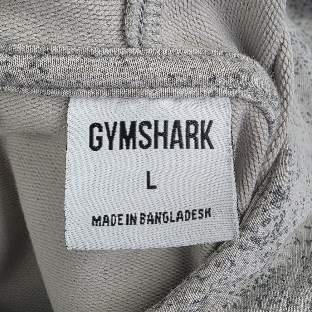 Gymshark Chalk Crop Vented Pullover Hoodie Womens Size Large Gray Speckled - Picture 3 of 8